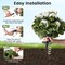 White Green Artificial Begonia Topiary Trees Silk Flowers 300 Leaves Outdoor Indoor Decorative Garden Plants With Metal Ground Spike